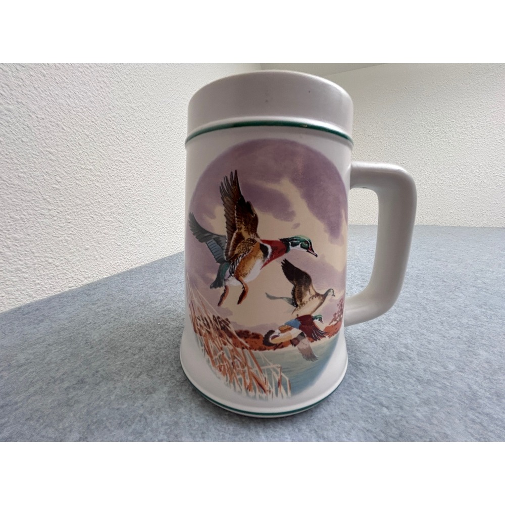 Vintage Mallard Duck Ceramic Beer Stein Mug Made in Brazil Wildlife Decor